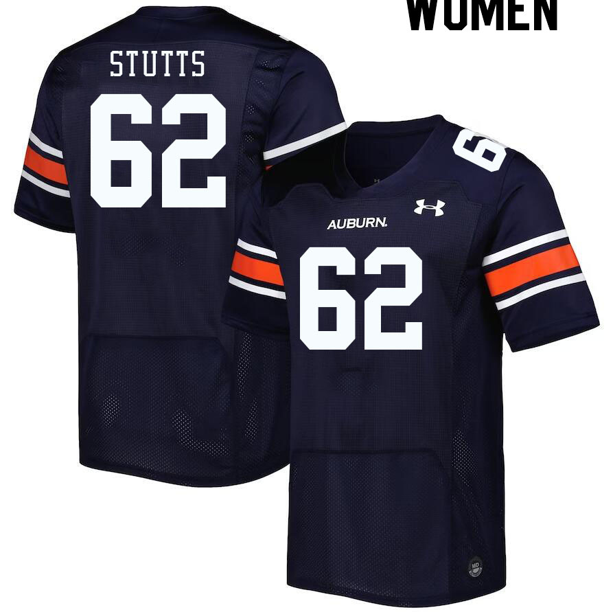 Women #62 Kameron Stutts Auburn Tigers College Football Jerseys Stitched-Navy - Click Image to Close